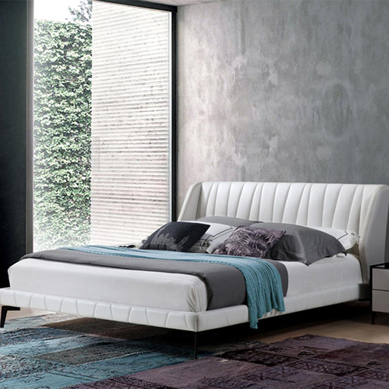 Morbido letto ecologico in legno di pino e pelle